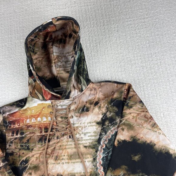 Jaded London Women's Renaissance AOP Y2K Hoodie Sweatshirt Sz 4 US, 36 EU - Picture 2 of 16